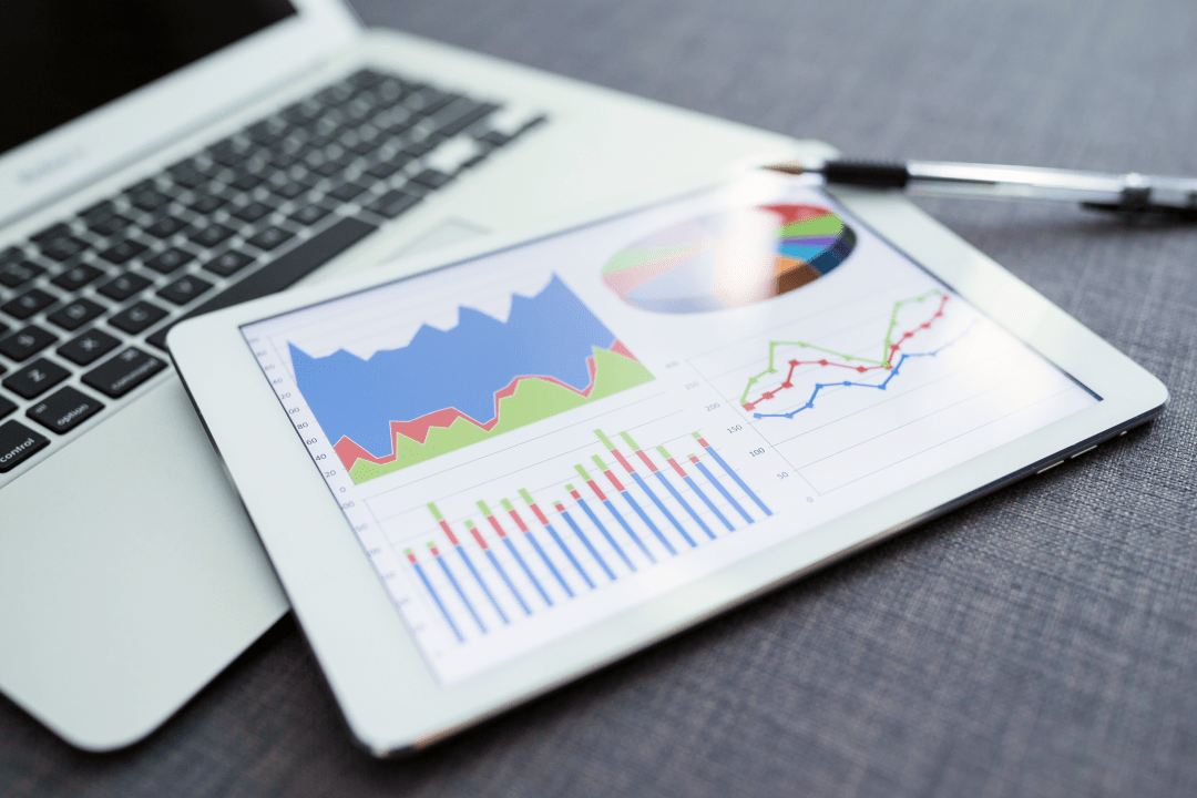Tablet and computer showing data